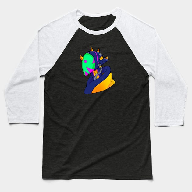 Cyber Punk Portrait Baseball T-Shirt by TaliDe